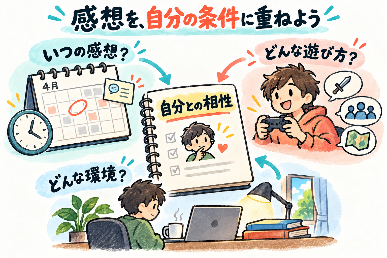 投稿日と遊び方と環境を自分の条件に重ねて読む
