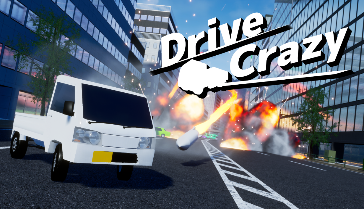 軽トラで街を突破するアクションゲーム『ドライブクレイジー』。