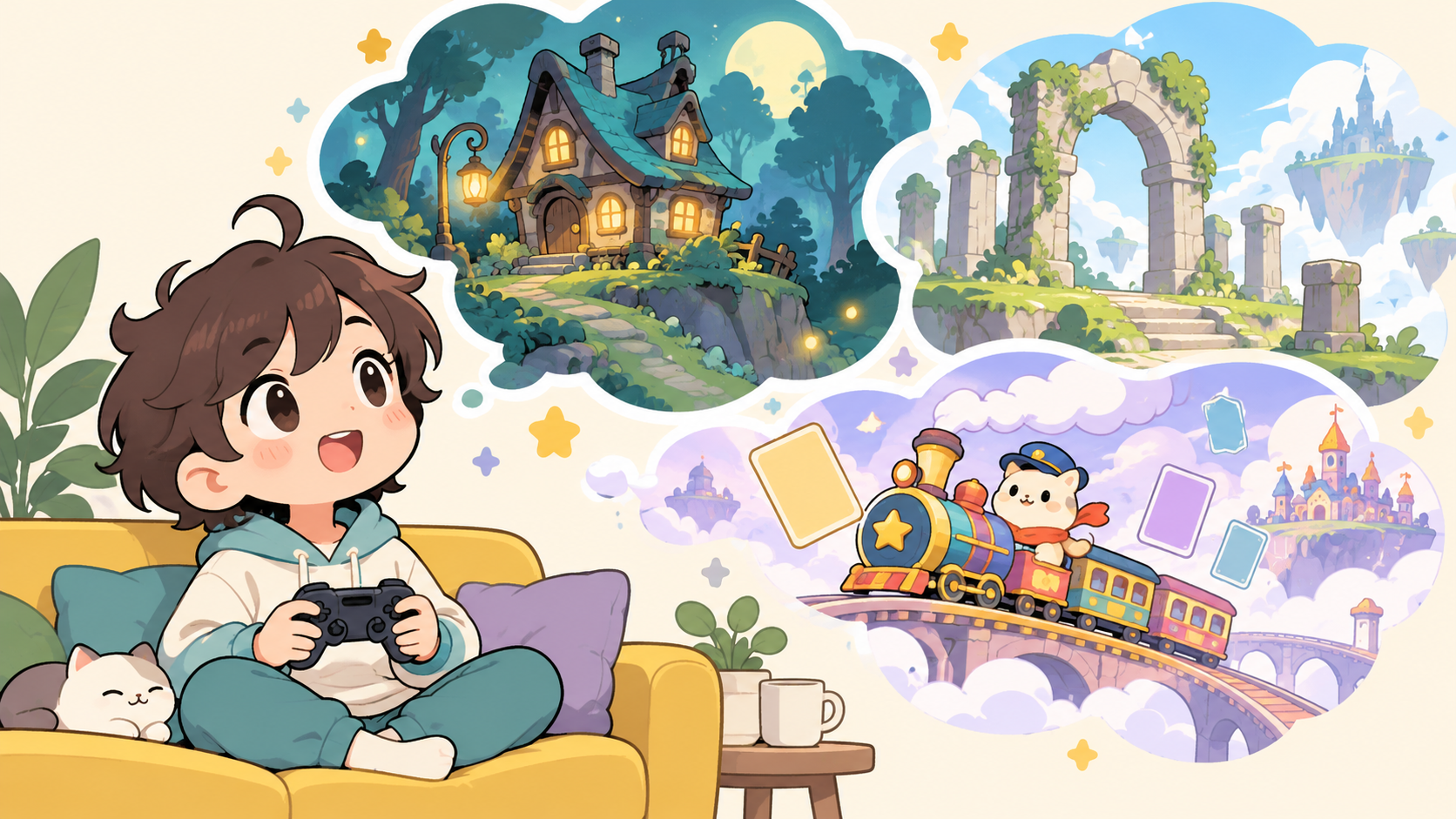 ゲーム選びをイメージした架空の場面
